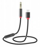 כבל TYPE C ל- AUX (PL3.5MM) עם מיקרופון מובנה - לחיבור לאוזניות, מערכת ברכב ועוד כבל TYPE C ל- AUX (PL3.5MM) עם מיקרופון מובנה - לחיבור לאוזניות, מערכת ברכב ועוד