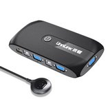 מתג KVM VGA ל-4 מחשבים עם שלט חוטי וכבלי USB מובנים מתג KVM VGA ל-4 מחשבים עם שלט חוטי וכבלי USB מובנים