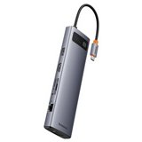 תחנת עגינה BASEUS בחיבור USB TYPE C -11 in 1 - לחיבור עד 2 מסכים חיצוניים כולל VGA, רשת GIGABIT, טעינה PD, שקעי USB3 תחנת עגינה BASEUS בחיבור USB TYPE C -11 in 1 - לחיבור עד 2 מסכים חיצוניים כולל VGA, רשת GIGABIT, טעינה PD, שקעי USB3