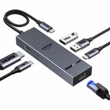 תחנת עגינה UGREEN Revodokקומפקטית 6 ב-1 עם חיבור USB-C עם HDMI 4K 60Hz, רשת מהירה, חיבורי USB וטעינה PD תחנת עגינה UGREEN Revodokקומפקטית 6 ב-1 עם חיבור USB-C עם HDMI 4K 60Hz, רשת מהירה, חיבורי USB וטעינה PD