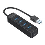 מפצל USB 3.0 איכותי עם 4 כניסות של ORICO - ניתן לחבר לספק כוח מפצל USB 3.0 איכותי עם 4 כניסות של ORICO - ניתן לחבר לספק כוח