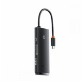 תחנת עגינה BASEUS קומקטית בחיבור USB TYPE C -6 in 1 - כולל HDMI, קורא כרטיסים, חיבורי USB3.0 וטעינה PD תחנת עגינה BASEUS קומקטית בחיבור USB TYPE C -6 in 1 - כולל HDMI, קורא כרטיסים, חיבורי USB3.0 וטעינה PD